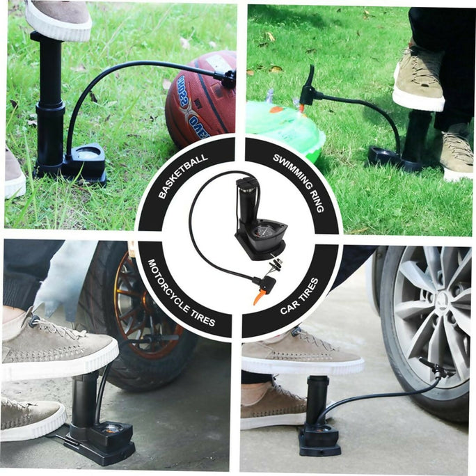 Gauge PUMP Original Portable Mini Foot Air Pump with Pressure Gauge