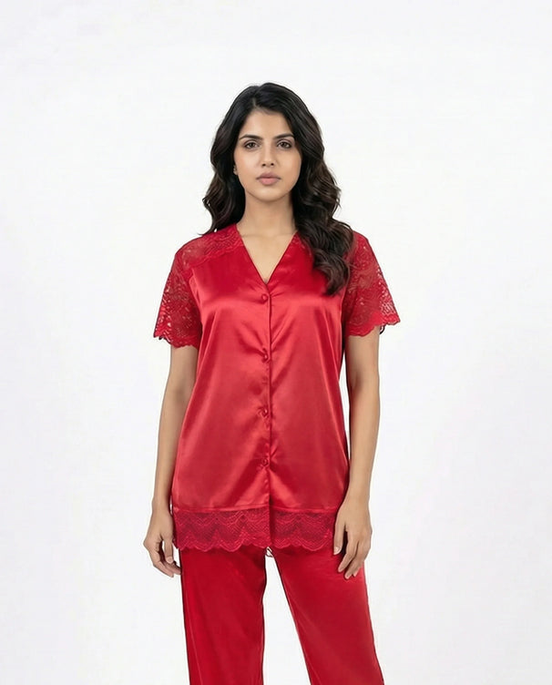 Sajiero Silk Pajama Suit - Dream Nest