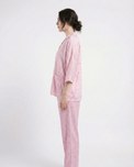 Sajiero Drop Shoulder Silk Pajama Suit - Dreamy Hearts