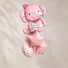 Pink Elephant Happy Birthday Foil Balloon Bouquet