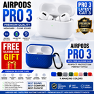 RED EARBUD PRO 3 WITH FREE SLICON CASE HIGH QUALITY