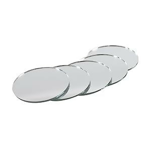 4 inch small glass art Mirror for craft stitching 4pcs