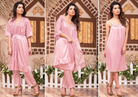 3 Pcs Silk Nighty For Women (Gown , Inner ,Trouser) / Night Suit For Girls