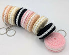 Crochet cute Cookie Oreo circle biscuit pattern fashion handmade Keychain