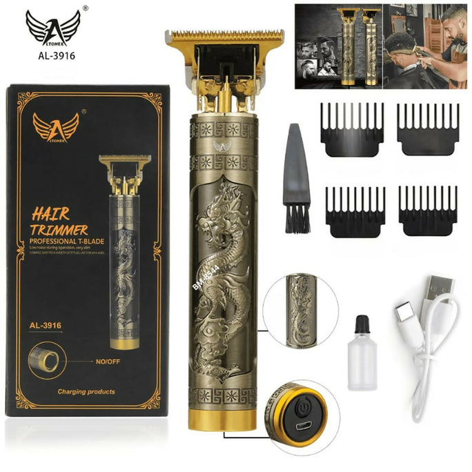 Professional Vintage T9 Hair Trimmer – Engraved Dragon Zero-Gapped