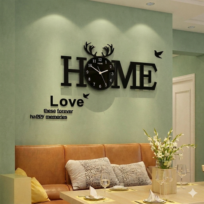 Elegant Home Clock with black Dial