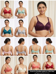 Bra for Women & Girls | Ladies Soft Textured Velvet Padded Wireless Bra | Floral Lace Full Coverage Comfortable Everyday Fancy Bra | Wide Strap Women's Innerwear Undergarments