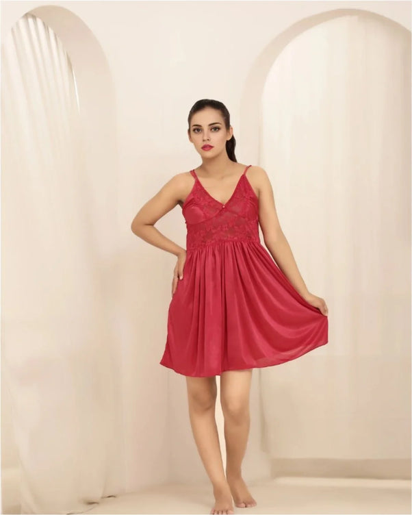Sajiero Gown Set - Nerra Silk - Maroon
