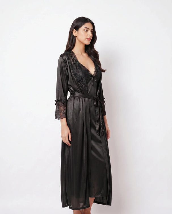 Sajiero Gown Set - Orvella - Black