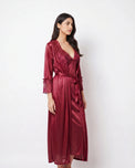 Sajiero Gown Set - Orvella - Maroon