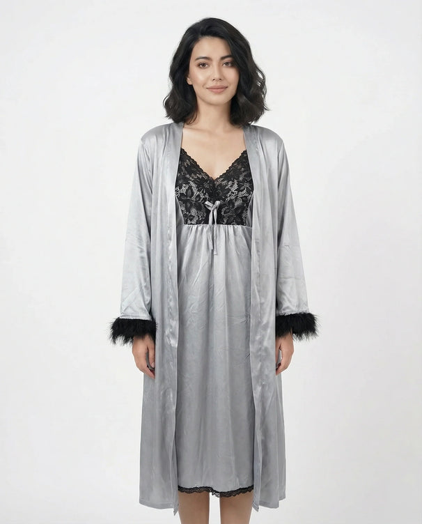 Sajiero Gown Set - Rivya - Silver