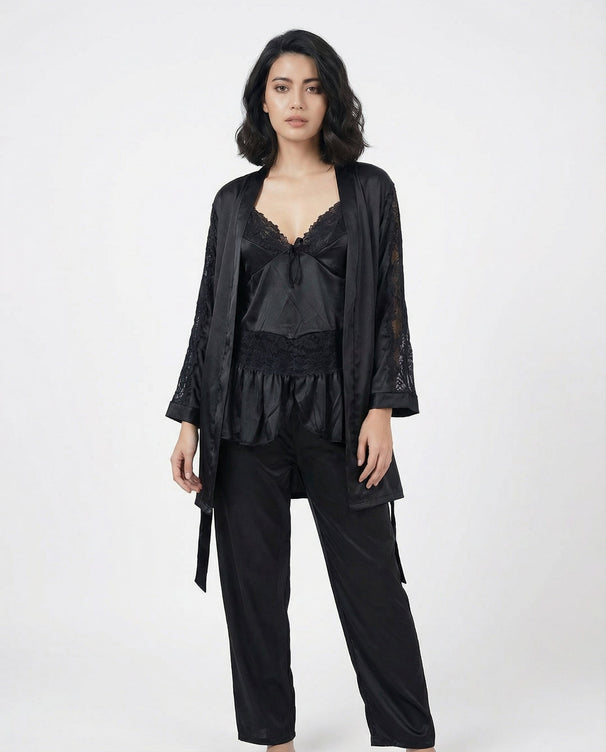 Sajiero Gown Set - Silk Touch - Black