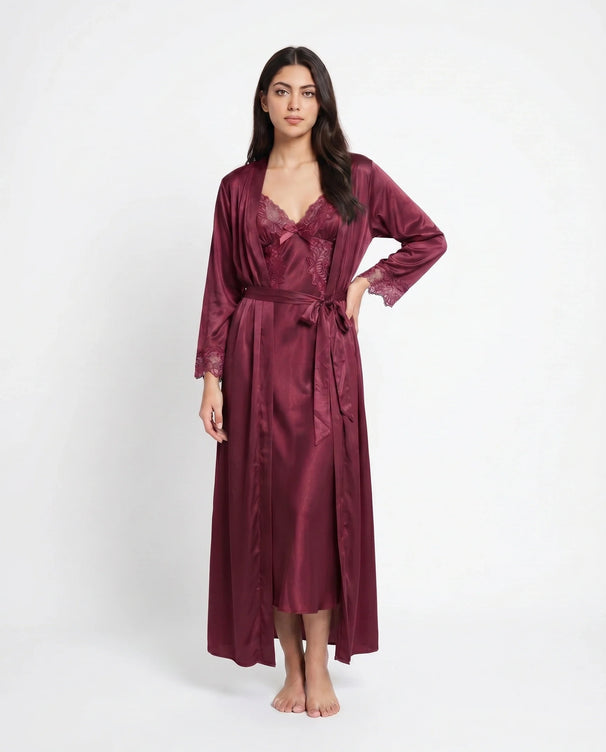 Sajiero Gown Set - Valmira - Maroon