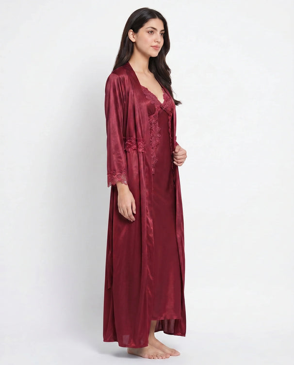 Sajiero Gown Set - Valmira - Maroon