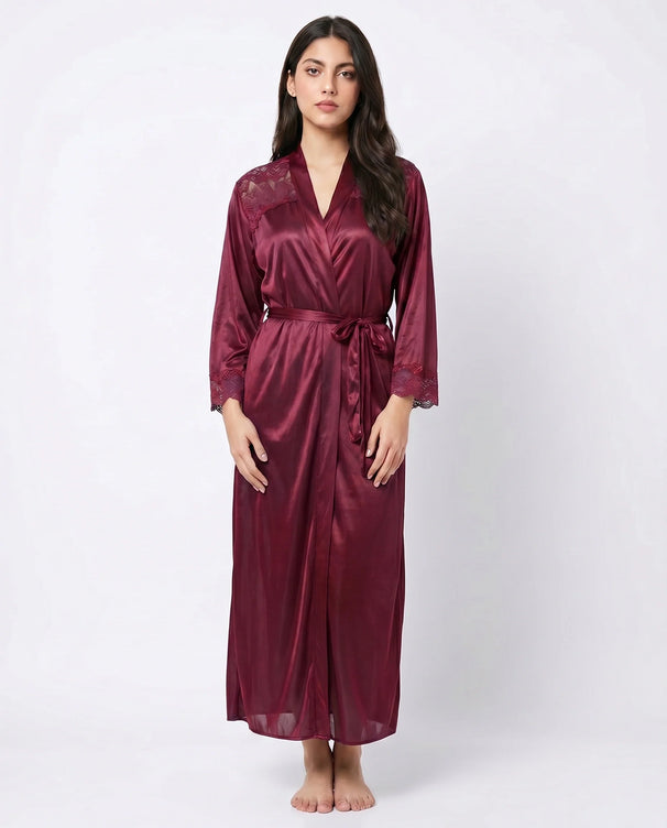 Sajiero Gown Set - Zavira - Maroon