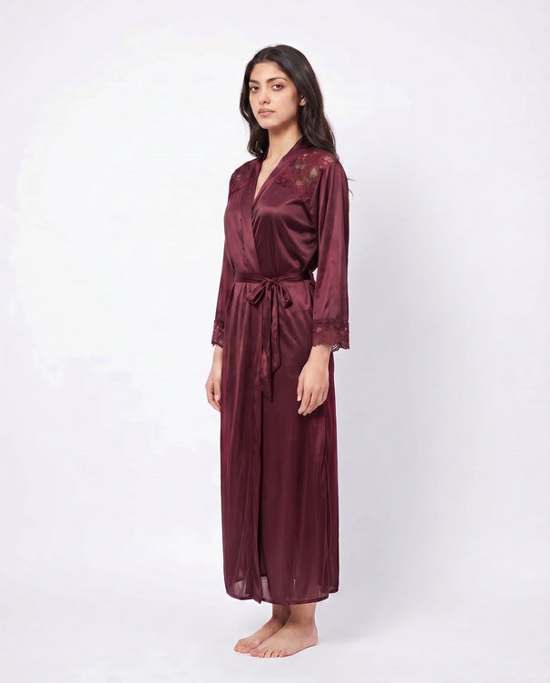 Sajiero Gown Set - Zavira - Maroon