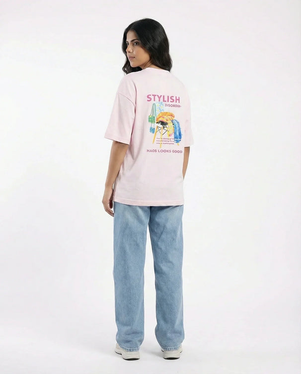 Sajiero Drop Shoulder Graphic Tee - Stylish Disorder