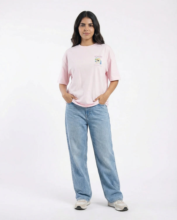 Sajiero Drop Shoulder Graphic Tee - Stylish Disorder