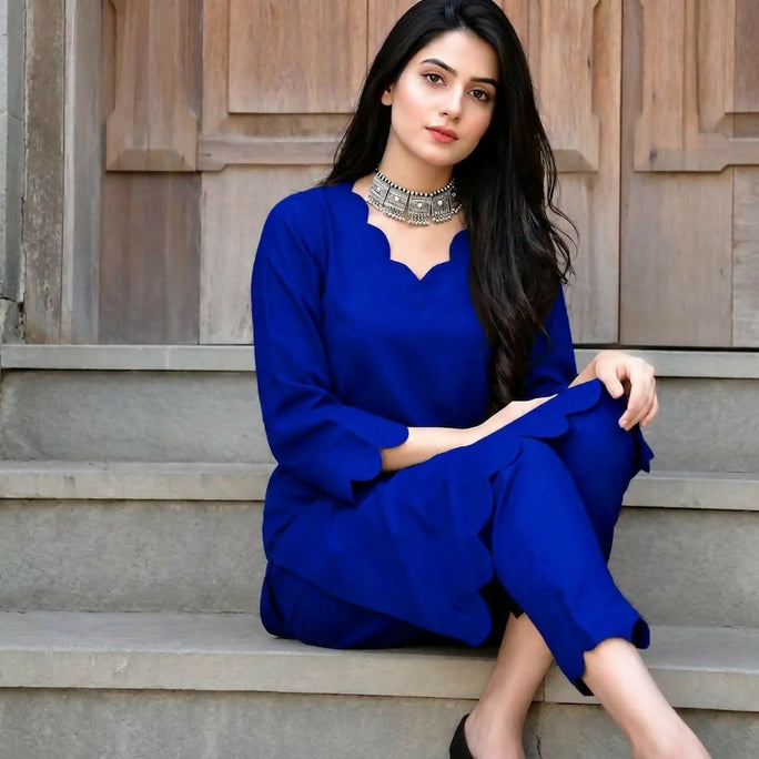 Katan Silk 2 Piece Unstitched Suit Plain Shirt & Trouser-New Design Trendy Party Wear