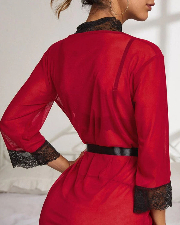 Sajiero Gown Set - Rosvera - Maroon