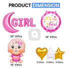Pink Baby Shower Foil Balloon Decoration Set