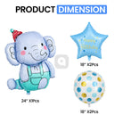 Blue Elephant Happy Birthday Foil Balloon Bouquet