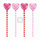 Heart Foil Balloon Hanging Decoration Set – Pink & Red