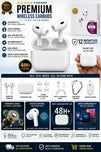 Premium PRO 2 ORIGINAL Wireless Earbuds Bluetooth 5.3 Pro – 100% Original HD Sound Quality Earphones with 48H+ Battery Life, Touch Control, Low Latency Gaming & Sweatproof Gym Pods