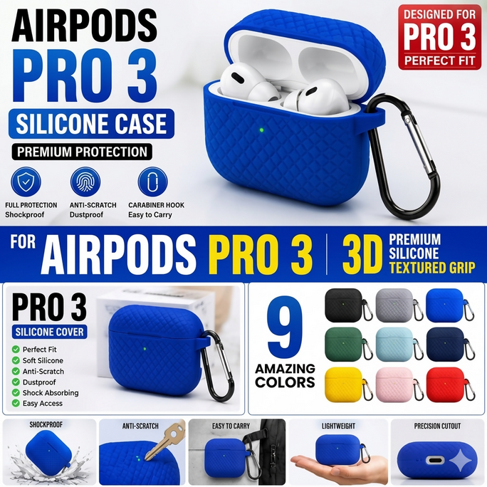 EARBUD PRO 3 WITH BLUE FREE SLICON CASE HIGH QUALITY