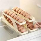 2 Tier Egg Organizer Automatic Scrolling Egg Rack Double Layer Egg Storage Tray
