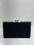 Rhinestone Trimmed Velvet Formal Clutch Bag for Women - Elegant Luxury Evening & Party Purse