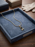Elegant Tulip Flower Pendant Necklace for Women - Minimalist Floral Locket Chain with Crystal Accents