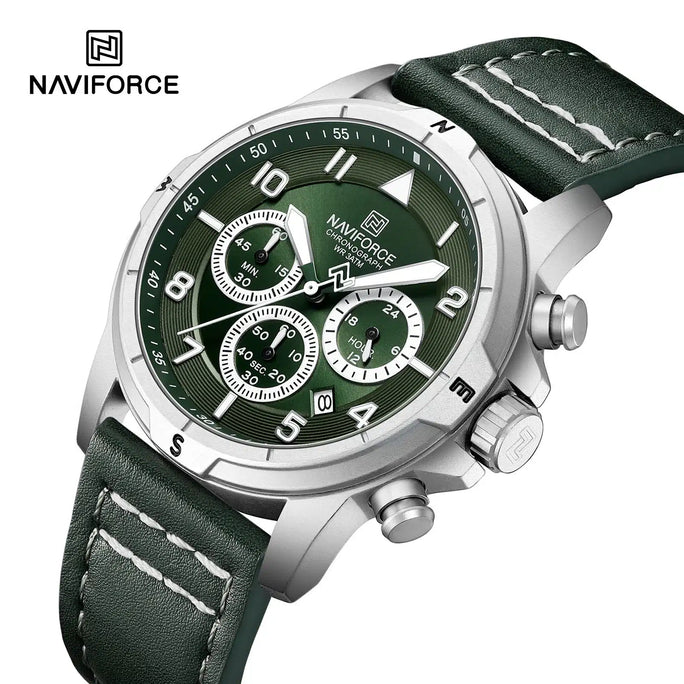 Naviforce NF8077 Expedition Leather Men's Watch with Official Warranty