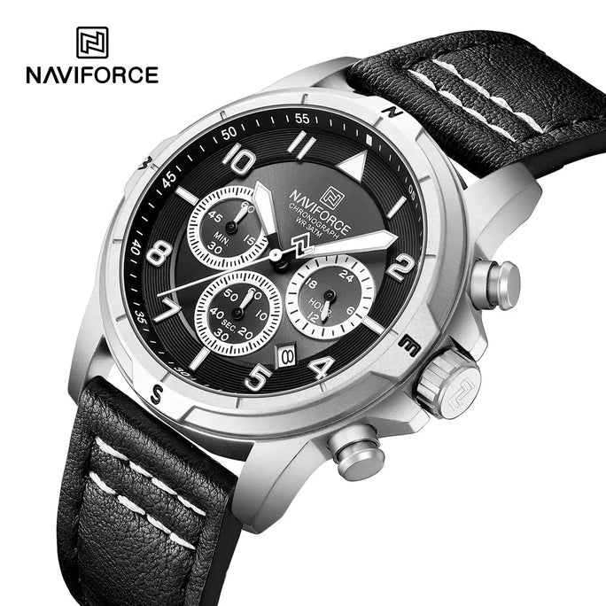 Naviforce NF8077 Expedition Leather Men's Watch with Official Warranty