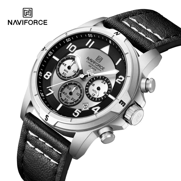 Naviforce NF8077 Expedition Leather Men's Watch with Official Warranty