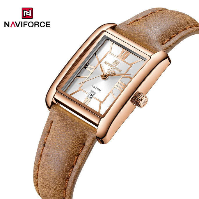 Naviforce NF 5074 Signature Square Women Watch With Official Warranty