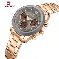Naviforce NF5045 Elegant Heart Women's Stainless Steel Analog Watch With Official Warranty