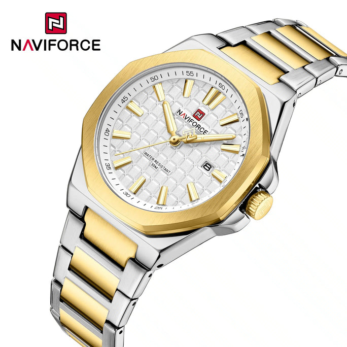 Naviforce NF 9258 Signature Textured Date Men Watch With Official Warranty
