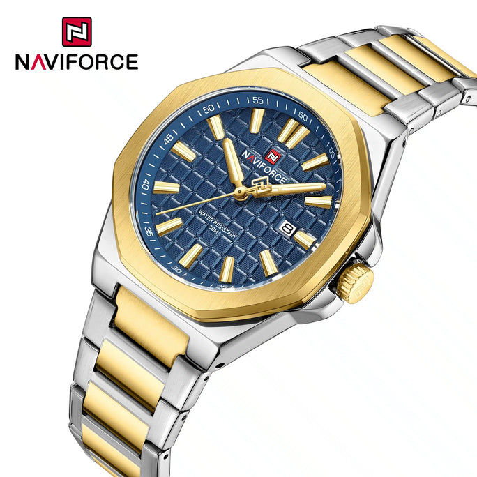 Naviforce NF 9258 Signature Textured Date Men Watch With Official Warranty