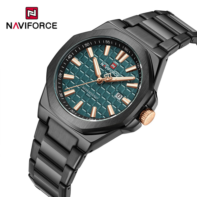 Naviforce NF 9258 Signature Textured Date Men Watch With Official Warranty