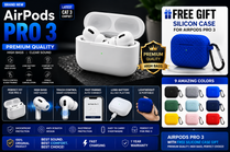 RED EARBUD PRO 3 WITH FREE SLICON CASE HIGH QUALITY