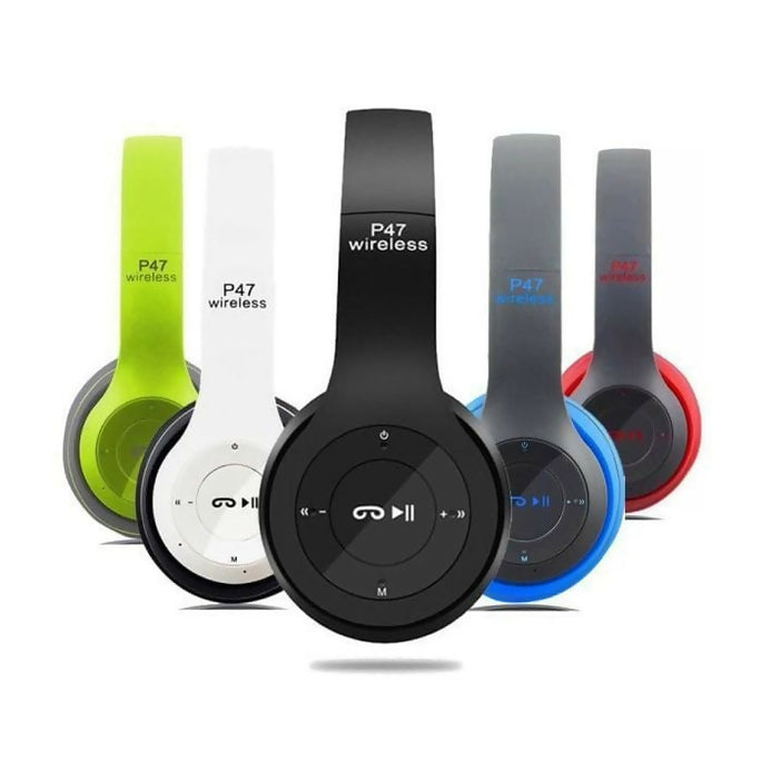 ORIGINAL IMPORTED P47 Wireless Bluetooth Head Phones Foldable, Super Bass & Multi-Color Freedom