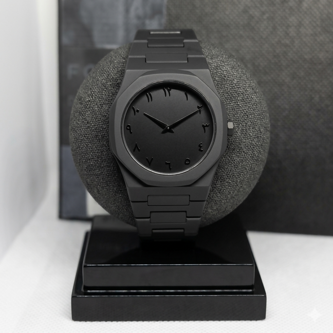 Original Arabic Aura Waterproof Wrist Watch: Trending Matte Finish Luxury Timepiece for Men & Boys special Premium Arabic Aura Watch 2026 watch: Luxury Minimalist Design with Butterfly Clasp & Fiber Chain for Men