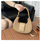 Elegant Moon Style Crescent Crossbody Bag for Women - Compact Leather Shoulder Handbag with Adjustable Long Strap