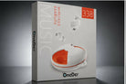 OneDer 338 Wireless Earbuds Bluetooth Headphones Mini Portable Charging Case with Carabiner Clip – White & Orange