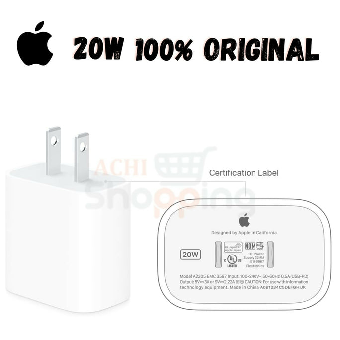 Original Apple 20watt/ USB-C to USB-C Fast Charging Cable & Power Adapter | PD Charger | Type C Data Sync Cable for iPhone 15, MacBook, iPad Pro, Samsung & All Type-C Devices (1m/2m)
