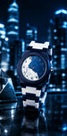 Original BLUE WHITE Arabic Aura Waterproof Wrist Watch: Trending Matte Finish Luxury Timepiece for Men & Boys special Premium Arabic Aura Watch 2026 watch: Luxury Minimalist Design with Butterfly Clasp & Fiber Chain for Men
