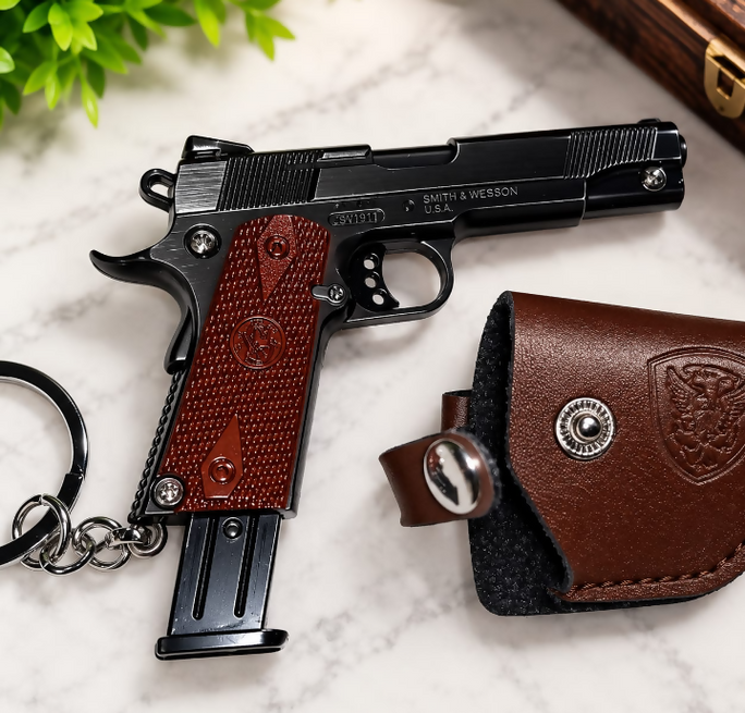 Glock mini Toy Full Metal Keychain Keyring and Removable Magazine Random color