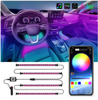 Mobile App Control Bike and Car Interior Ambient Atmosphere Light RGB Foot Light Backlight DC 12V LED Decorative Lamp