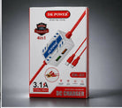 DK Power DK-03 4-in-1 Multi-Port High-Speed 12V Battery DC Mobile Charger
